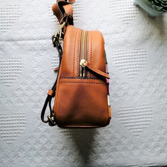 Brand New Fossil Megan Patchwork Mini Leather Backpack